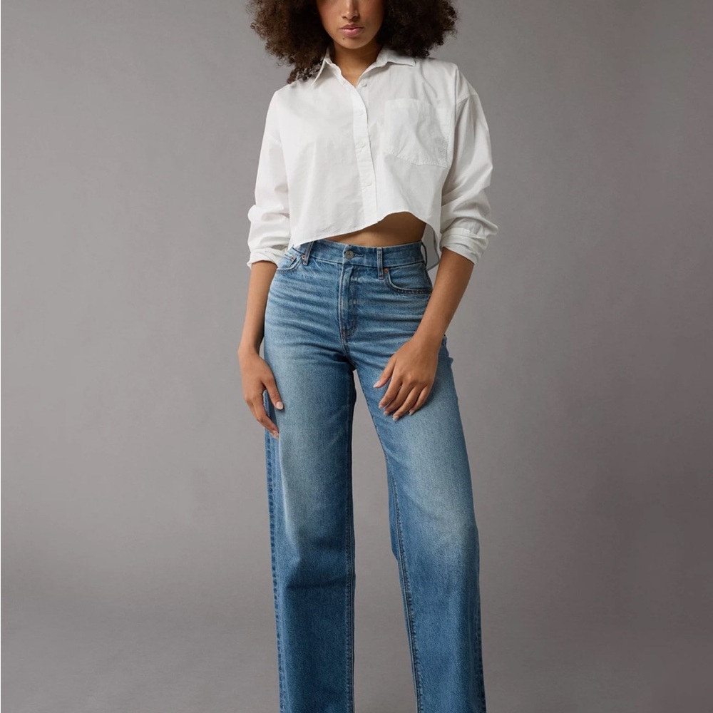 American Eagle Curvy Super High-Rise Baggy Jeans | Strigid